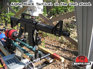 Alpha Black Tactical Paintball gun Accuracy Test Chronograph
