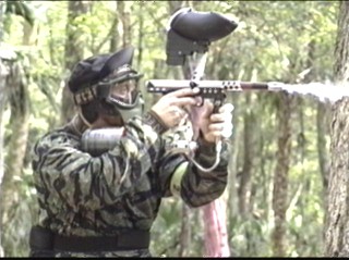 A player hammers away with his Automag RT